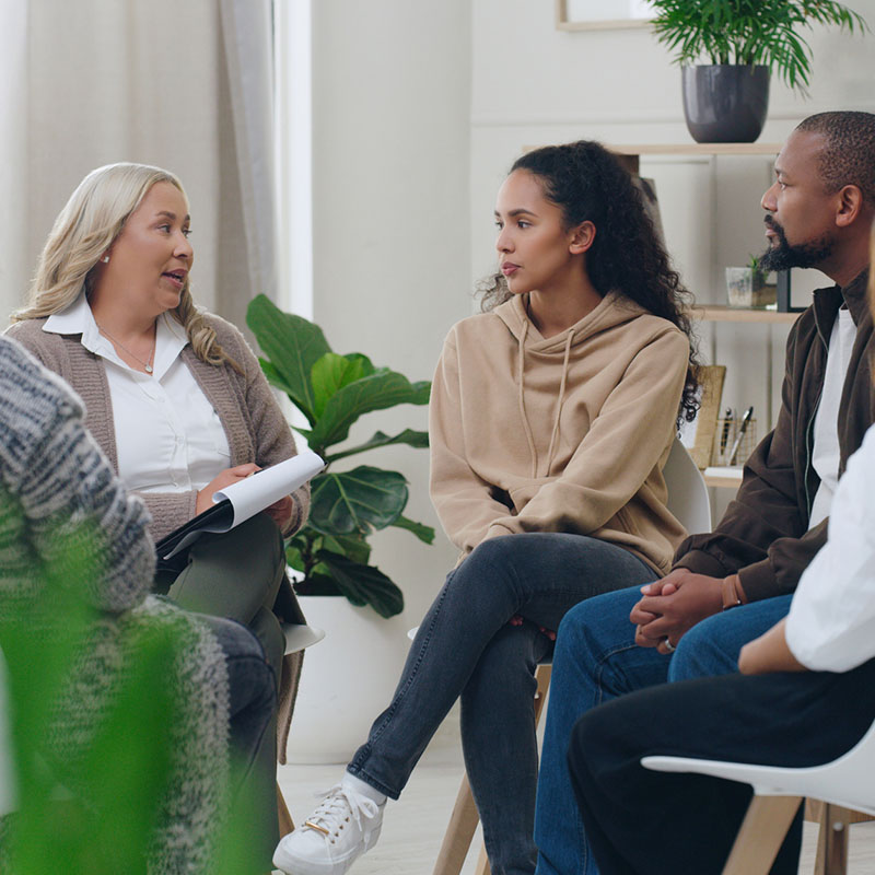 Diversity, mental health and group therapy counseling support meeting